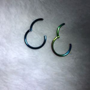 Body Jewelry Set of 2 Nose/Ear/Etc Rings Hinged